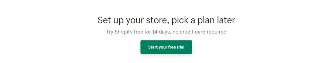 Shopify free trial