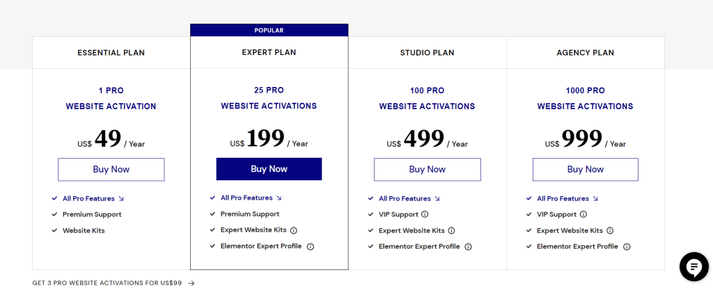 Elementor Pricing Plans Latest 